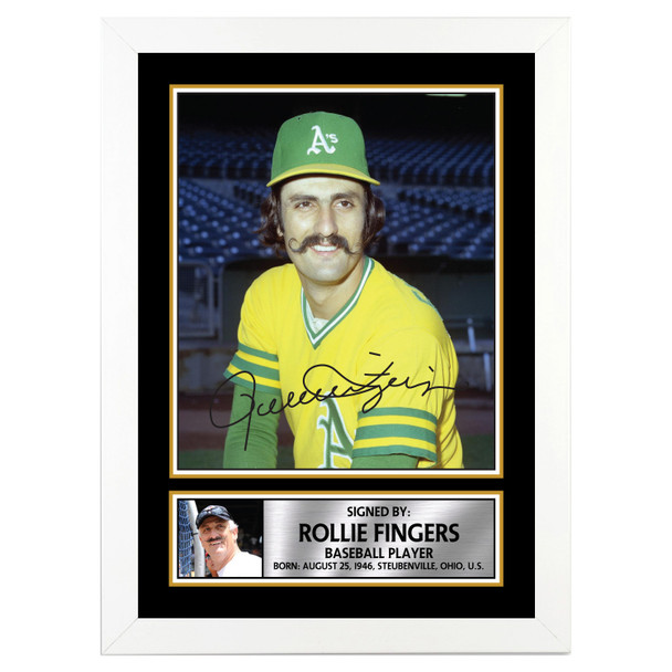 Rollie Fingers - Baseball Player - Autographed Poster Print Photo Signature GIFT