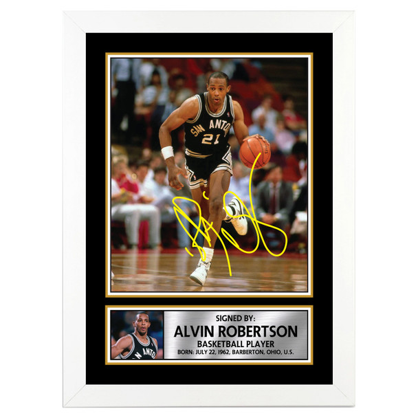 Alvin Robertson 2 - Basketball Player - Autographed Poster Print Photo Signature GIFT