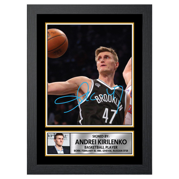 Andrei Kirilenko - Basketball Player - Autographed Poster Print Photo Signature GIFT