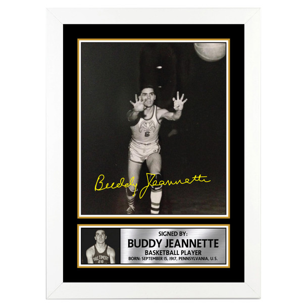 Buddy Jeannette - Basketball Player - Autographed Poster Print Photo Signature GIFT