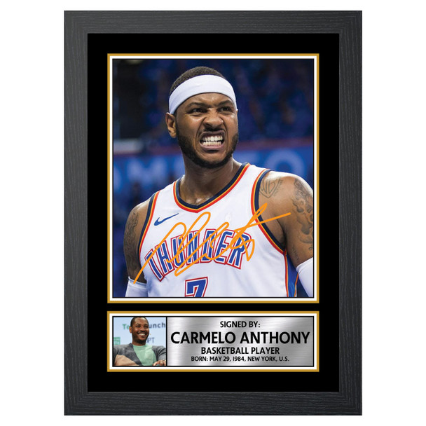 Carmelo Anthony 2 - Basketball Player - Autographed Poster Print Photo Signature GIFT
