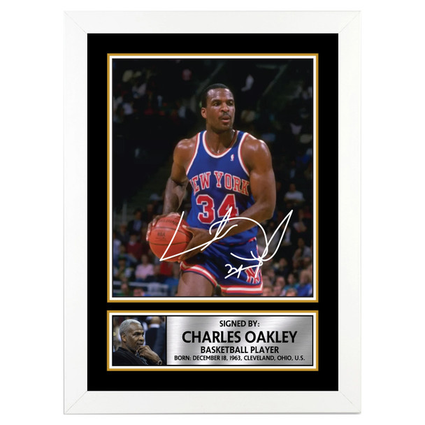 Charles Oakley Basketball Player Autographed Poster Print Photo Signature Gift