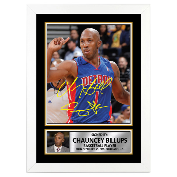 Chauncey Billups - Basketball Player - Autographed Poster Print Photo Signature GIFT