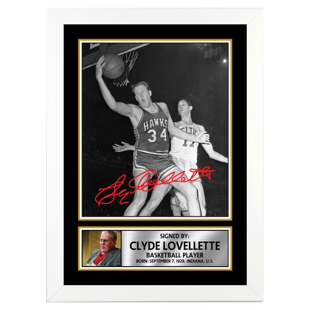 Clyde Lovellette - Basketball Player - Autographed Poster Print Photo Signature GIFT