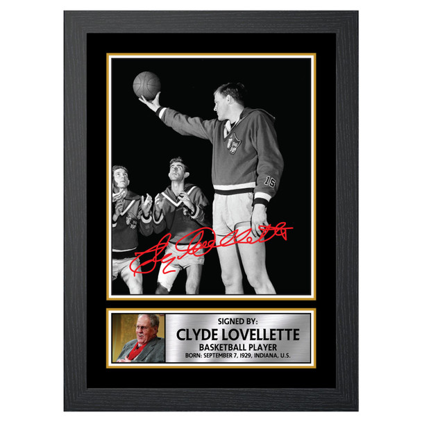 Clyde Lovellette 2 - Basketball Player - Autographed Poster Print Photo Signature GIFT