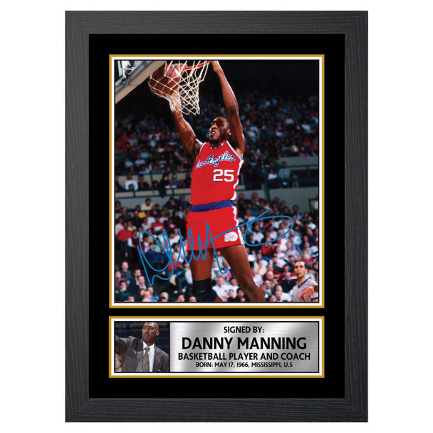 Danny Manning 2 - Basketball Player - Autographed Poster Print Photo Signature GIFT