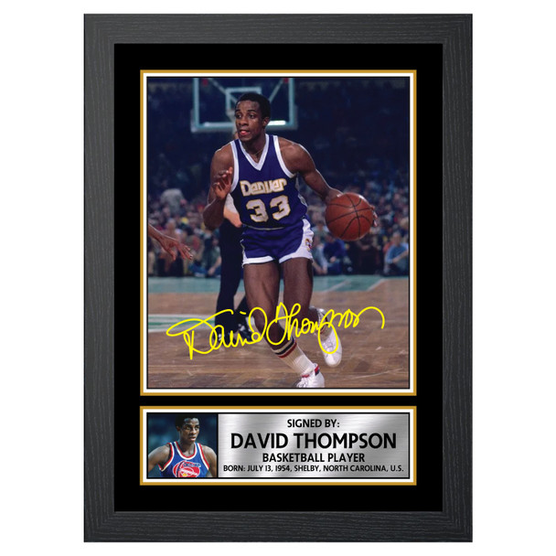 David Thompson 2 - Basketball Player - Autographed Poster Print Photo Signature GIFT