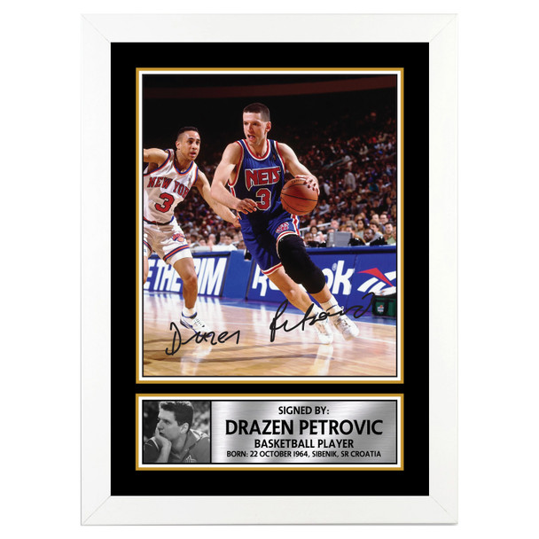 Drazen Petrovic - Basketball Player - Autographed Poster Print Photo Signature GIFT