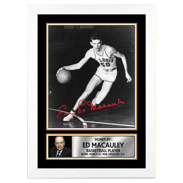 Ed Macauley - Basketball Player - Autographed Poster Print Photo Signature GIFT