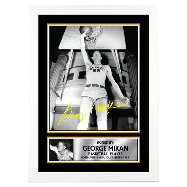 George Mikan - Basketball Player - Autographed Poster Print Photo Signature GIFT