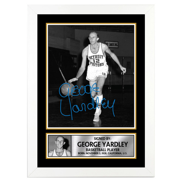 George Yardley - Basketball Player - Autographed Poster Print Photo Signature GIFT