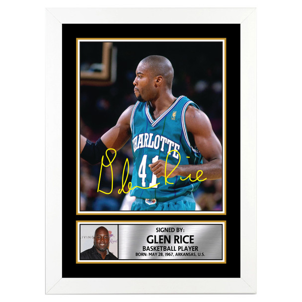 Glen Rice - Basketball Player - Autographed Poster Print Photo Signature GIFT