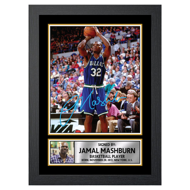 Jamal Mashburn 2 Basketball Player Autographed Poster Print Photo Signature Gift