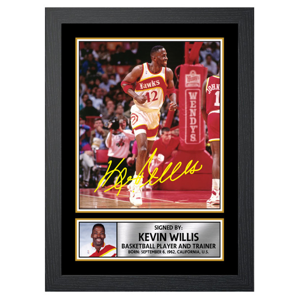 Kevin Willis 2 Basketball Player Autographed Poster Print Photo Signature Gift
