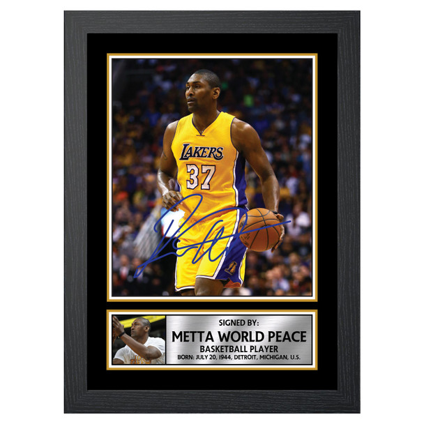 Metta World Peace M032 - Basketball Player - Autographed Poster Print Photo Signature GIFT