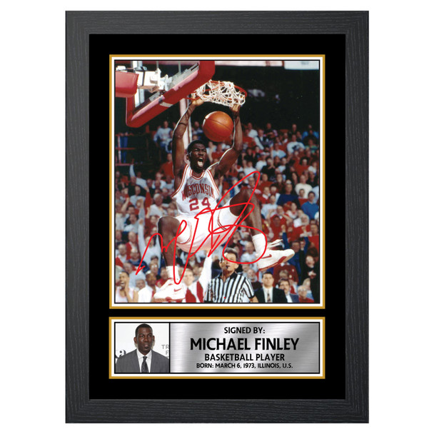 Michael Finley M034 - Basketball Player - Autographed Poster Print Photo Signature GIFT