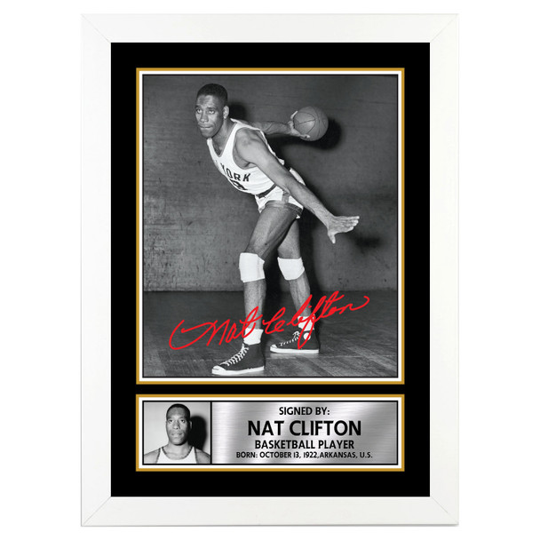 Nat Clifton M045 - Basketball Player - Autographed Poster Print Photo Signature GIFT
