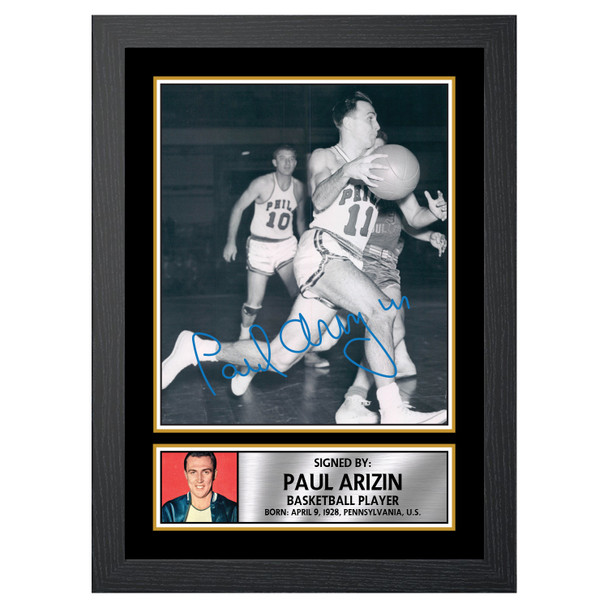 Paul Arizin M064 - Basketball Player - Autographed Poster Print Photo Signature GIFT