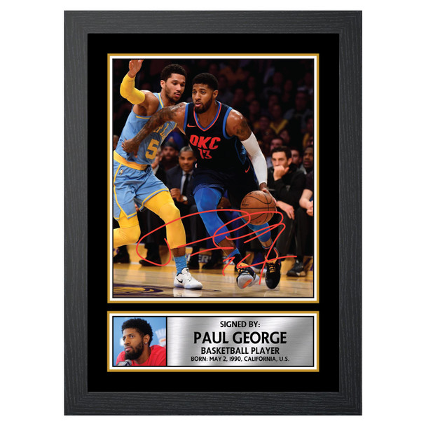 Paul George M066 - Basketball Player - Autographed Poster Print Photo Signature GIFT