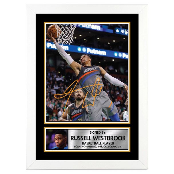 Russell Westbrook M101 - Basketball Player - Autographed Poster Print Photo Signature GIFT