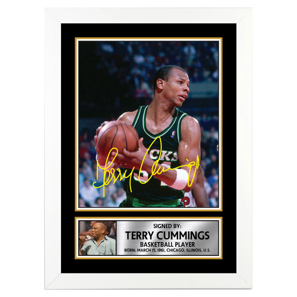 Terry Cummings M107 - Basketball Player - Autographed Poster Print Photo Signature GIFT