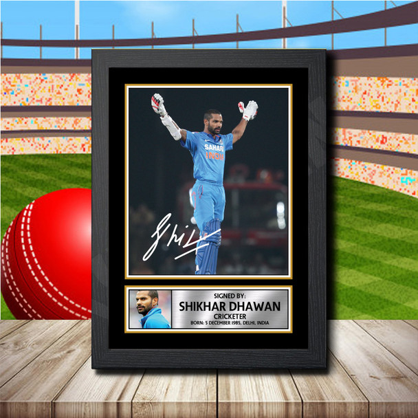 Shikhar Dhawan - Signed Autographed Cricket Star Print