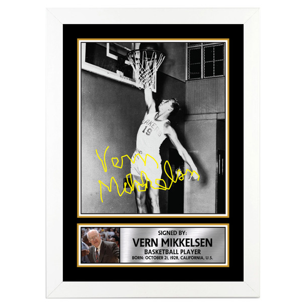 Vern Mikkelsen M127 - Basketball Player - Autographed Poster Print Photo Signature GIFT