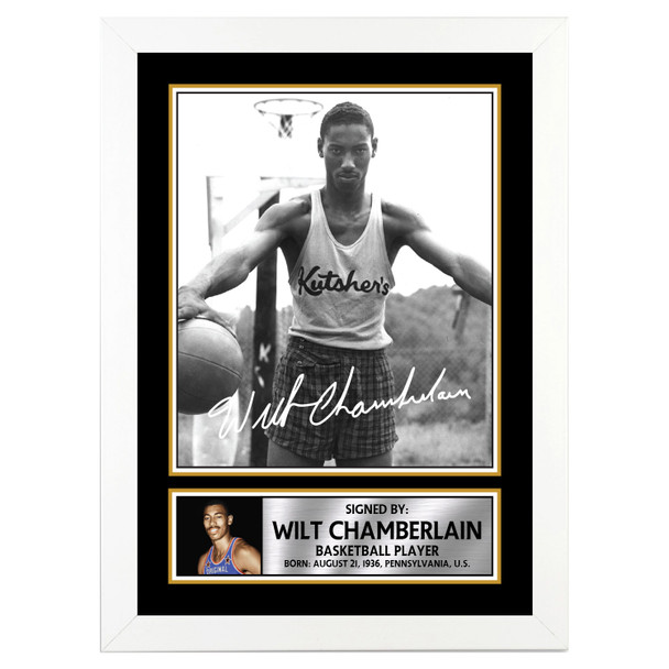 Wilt Chamberlain M143 - Basketball Player - Autographed Poster Print Photo Signature GIFT