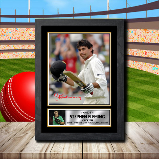 Stephen Fleming - Signed Autographed Cricket Star Print