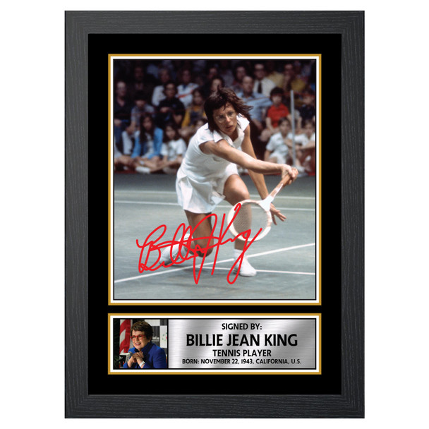 Billie Jean King M543 - Tennis Player - Autographed Poster Print Photo Signature GIFT