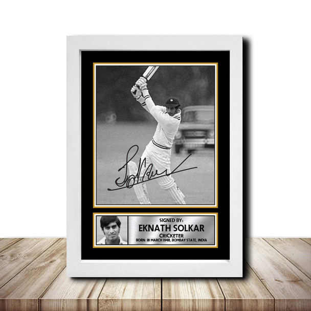 Eknath Solkar M1557 - Cricketer - Autographed Poster Print Photo Signature GIFT