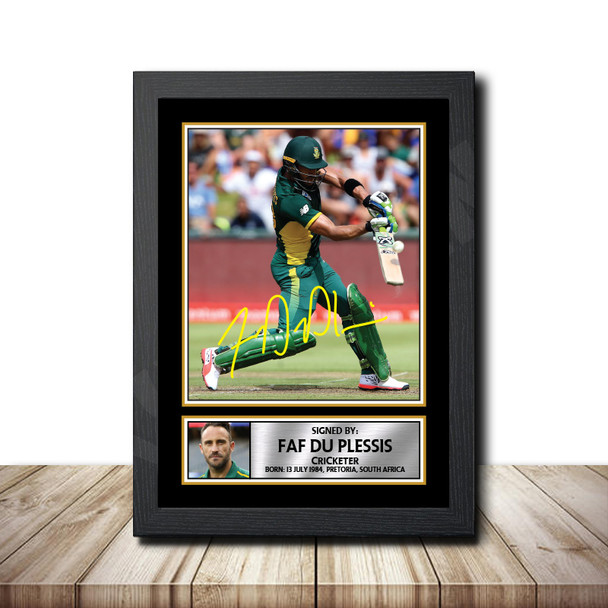 Faf du Plessis M1560 - Cricketer - Autographed Poster Print Photo Signature GIFT