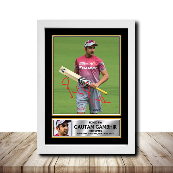 Gautam Gambhir M1575 - Cricketer - Autographed Poster Print Photo Signature GIFT