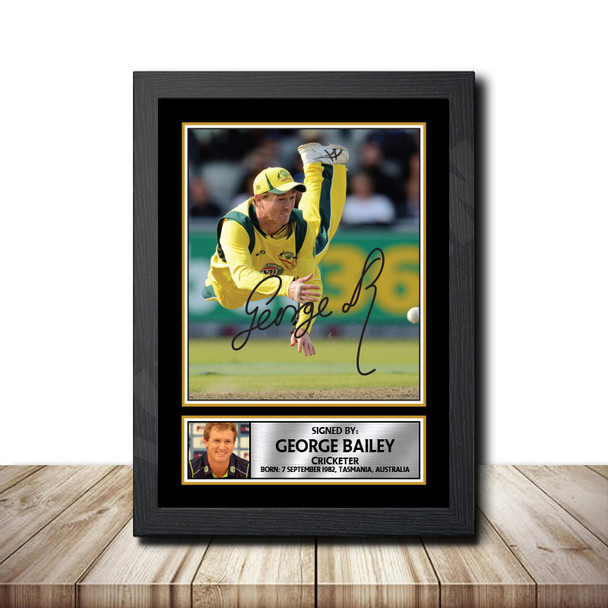 George Bailey M1578 - Cricketer - Autographed Poster Print Photo Signature GIFT