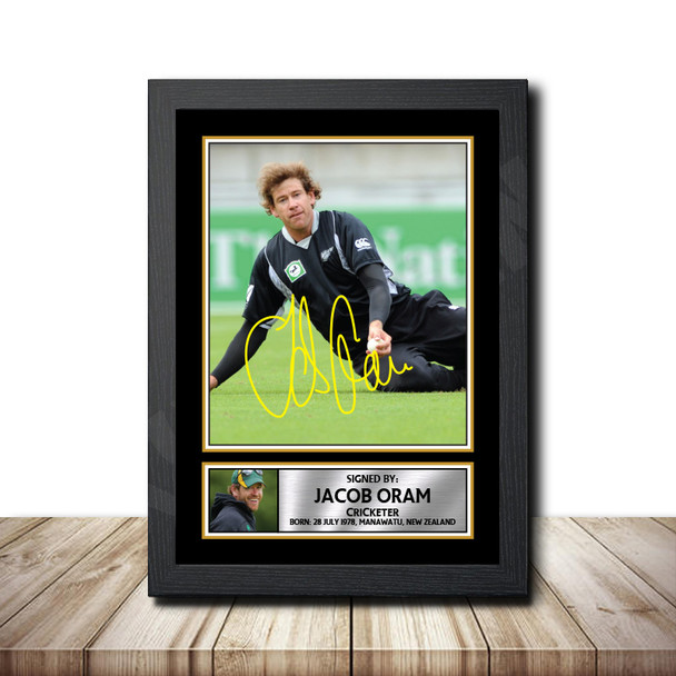 Jacob Oram M1612 - Cricketer - Autographed Poster Print Photo Signature GIFT