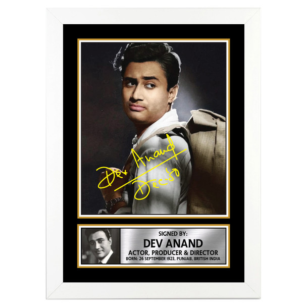 Dev Anand M311 - Bollywood - Autographed Poster Print Photo Signature GIFT