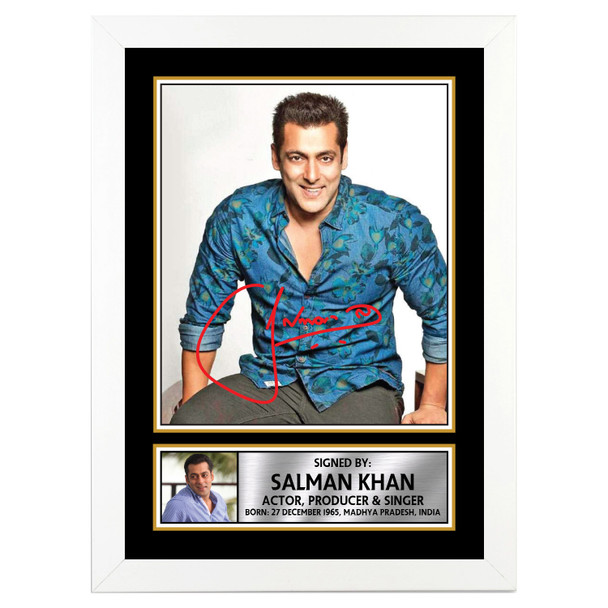 Salman Khan M373 - Bollywood - Autographed Poster Print Photo Signature GIFT