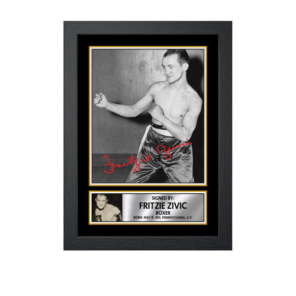 Fritzie Zivic M699 - Boxing - Autographed Poster Print Photo Signature GIFT