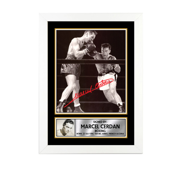 Marcel Cerdan M750 - Boxing - Autographed Poster Print Photo Signature GIFT