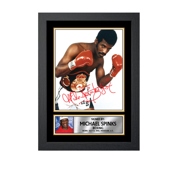 Michael Spinks M757 - Boxing - Autographed Poster Print Photo Signature GIFT