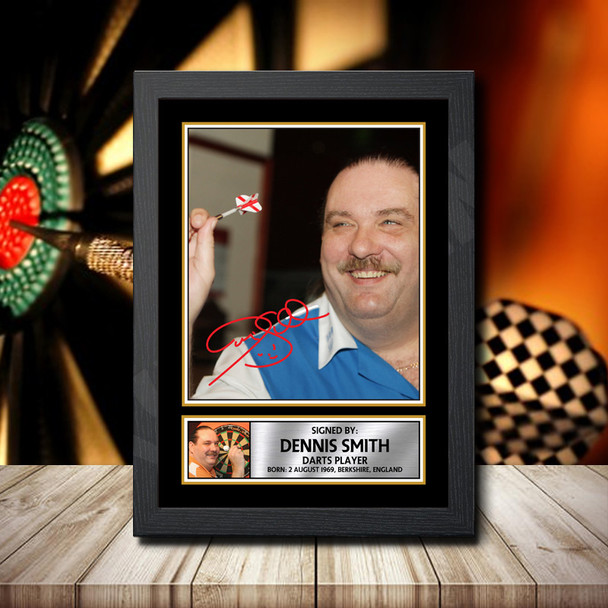 Dennis Smith 2 Signed Autographed Darts Star Poster Print Framed Merch Gift