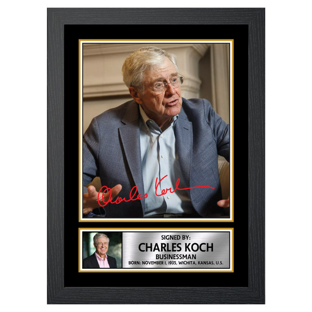 Charles Koch - Famous Businessmen - Autographed Poster Print Photo Signature GIFT