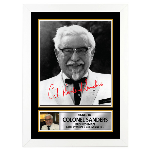 Harland Sanders 2 - Famous Businessmen - Autographed Poster Print Photo Signature GIFT