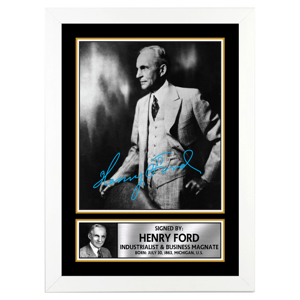Henry Ford 2 - Famous Businessmen - Autographed Poster Print Photo Signature GIFT