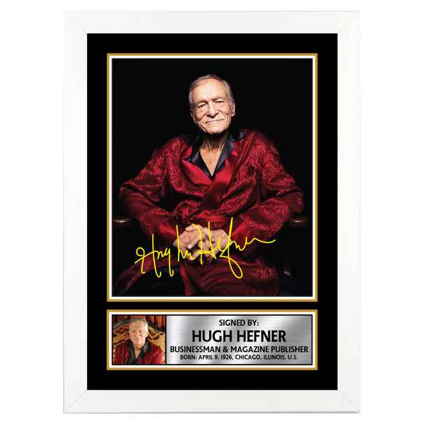 Hugh Hefner - Famous Businessmen - Autographed Poster Print Photo Signature GIFT