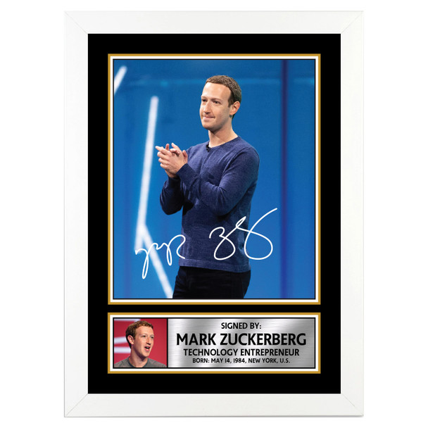 Mark Zuckerberg 2 - Famous Businessmen - Autographed Poster Print Photo Signature GIFT