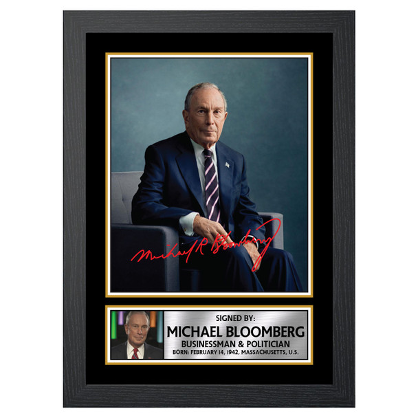 Michael Bloomberg - Famous Businessmen - Autographed Poster Print Photo Signature GIFT