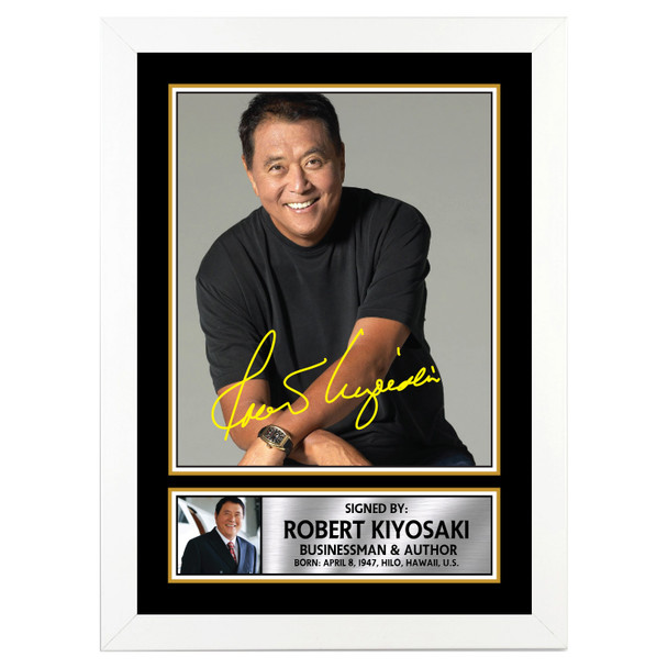 Robert Kiyosaki 2 Famous Businessmen Autographed Poster Print Photo Signature Gift