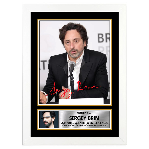 Sergey Brin 2 - Famous Businessmen - Autographed Poster Print Photo Signature GIFT