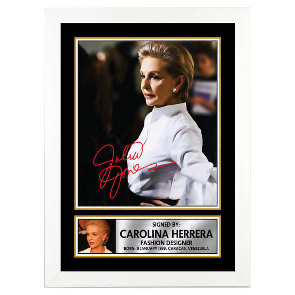 Carolina Herrera 2 - Fashion Designer - Autographed Poster Print Photo Signature GIFT